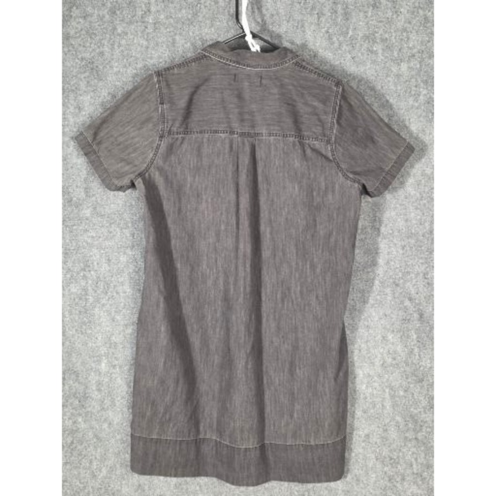 Madewell Women Denim Short Sleeve Shirt Dress Faded Black Gray MD322 Sz L Casual - Picture 2 of 10
